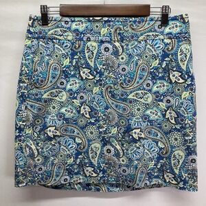 Talbots Womens Blue Paisley Pencil Mini Skirt‎ Size 10